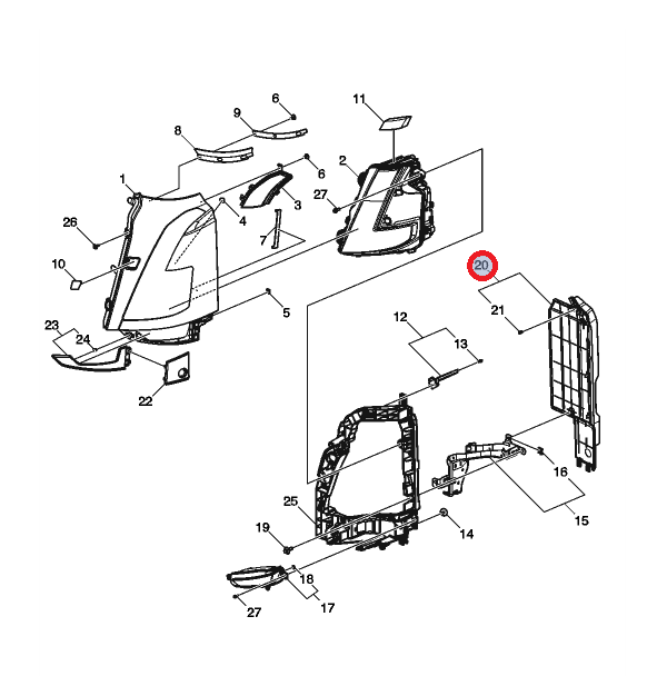 Maskownica reflektora tył