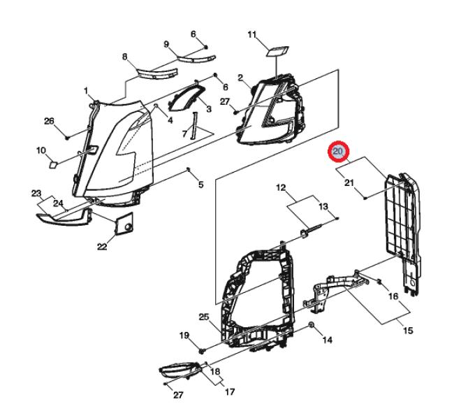 Maskownica reflektora tył
