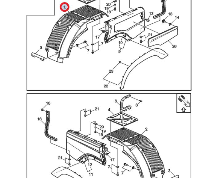Nadkole przód lewe FH4 82110404