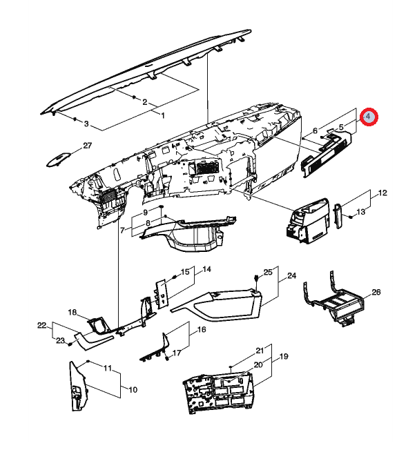 Panel deski lewy 82216234