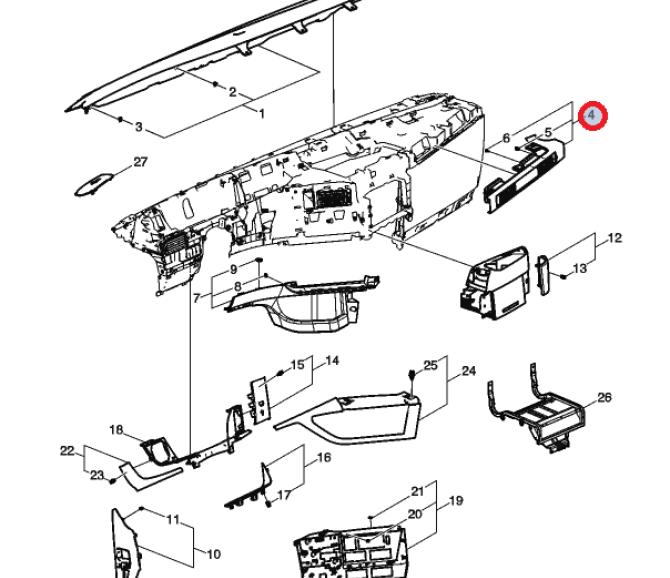Panel deski lewy 82216234