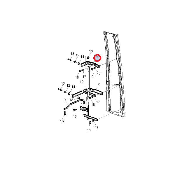 Wspornik spojler boku kabiny 82338059