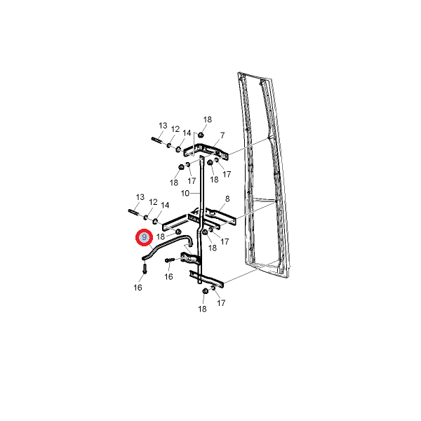 Wspornik spojlera prawego 82424223