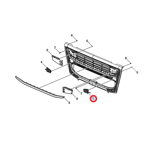 Zaślepka atrapy lewa FM4 82444204