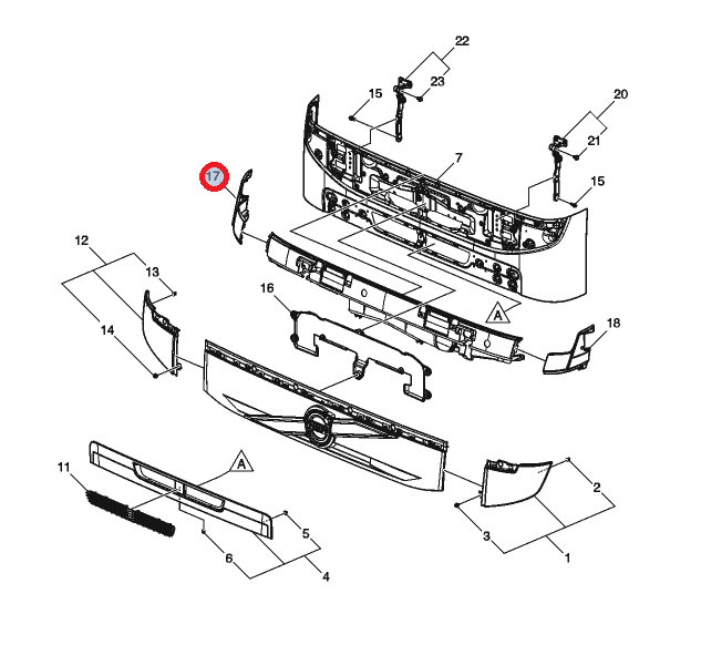 Narożnik podszybia prawy 82448104