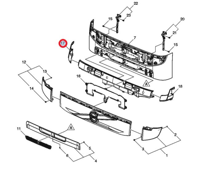 Narożnik podszybia prawy 82448104