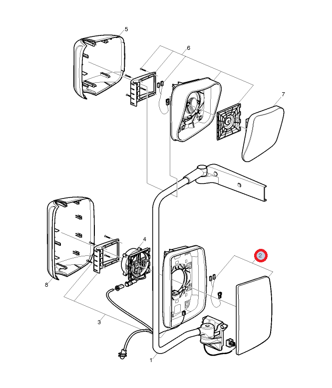 Szkło lusterka głównego 7420862795