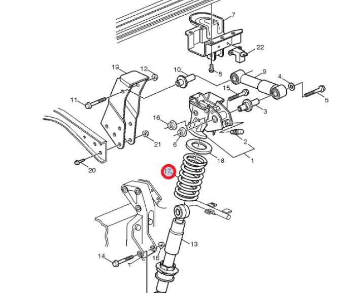 Sprężyna zawieszenia kabiny 21544777