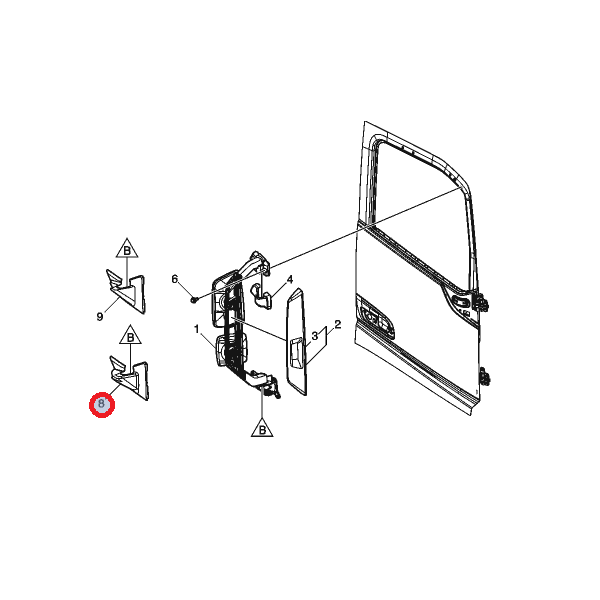 Obudowa dolna lusterka prawego wycięcie na kamere 84412698