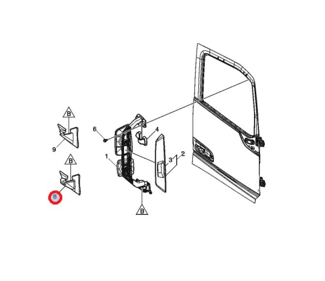Obudowa dolna lusterka prawego wycięcie na kamere 84412698