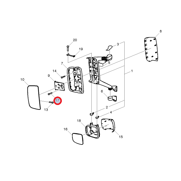 Wkręt mocowania lustra 85104274
