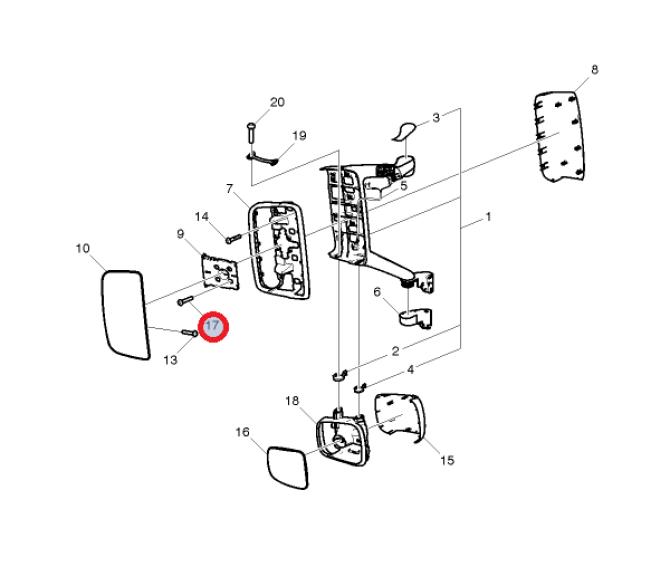 Wkręt mocowania lustra 85104274