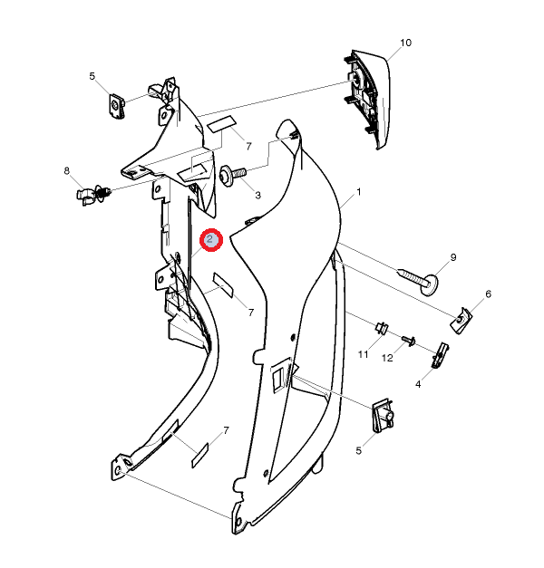 Obudowa wew. reflektora rh FM4