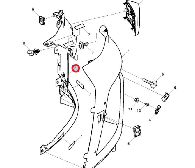 Obudowa wew. reflektora rh FM4