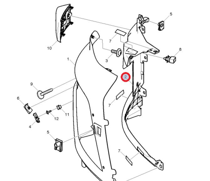 Obudowa wew. reflektora rh FM4