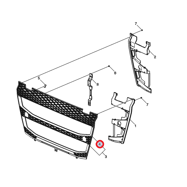 Grill  atrapy podwozie FH4 84235714