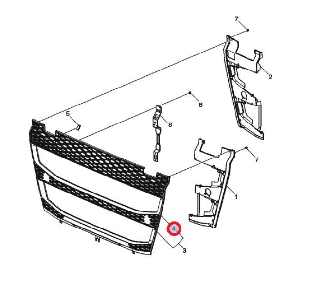Grill  atrapy podwozie FH4 84235714