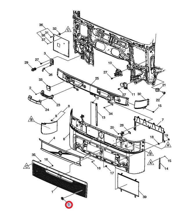 Zaślepka atrapy lewa fh16 82381342