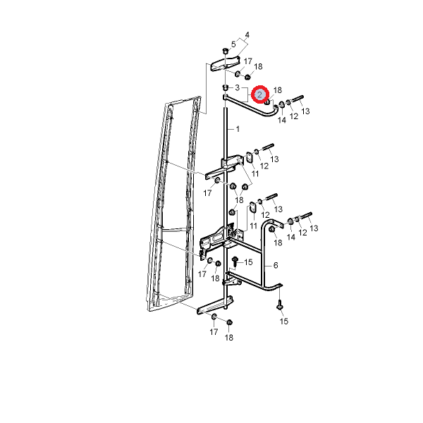 Wspornik spojlera kabiny 82338063