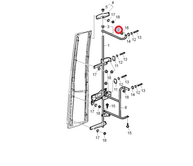 Wspornik spojlera kabiny 82338063