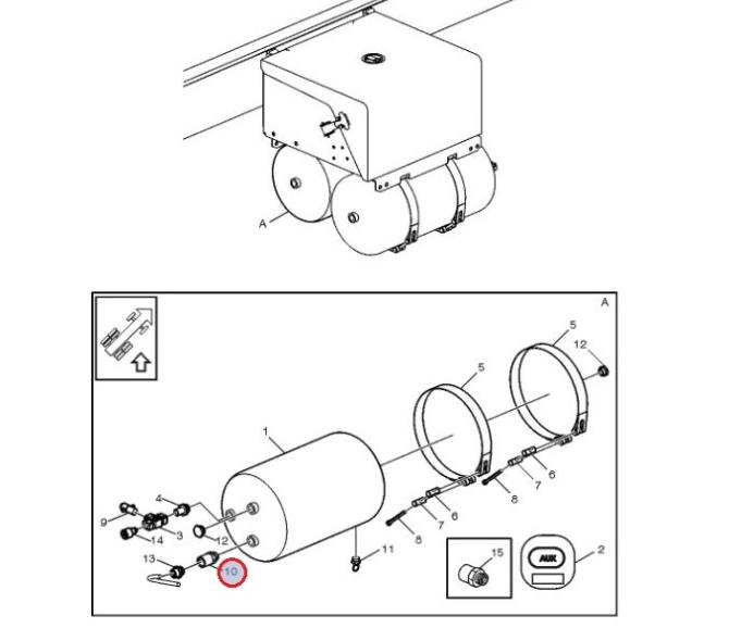Zawór jednokierunkowy sprężonego powietrza 21386789