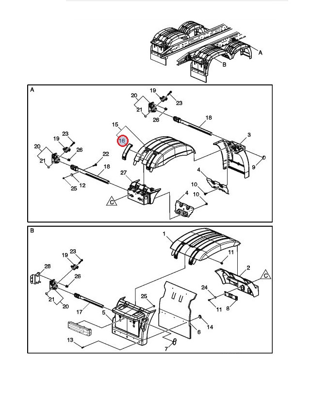 Taśma gumowa mocowania błotnika tylnego Volvo 22211877