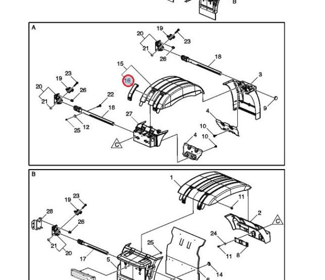 Taśma gumowa mocowania błotnika tylnego Volvo 22211877