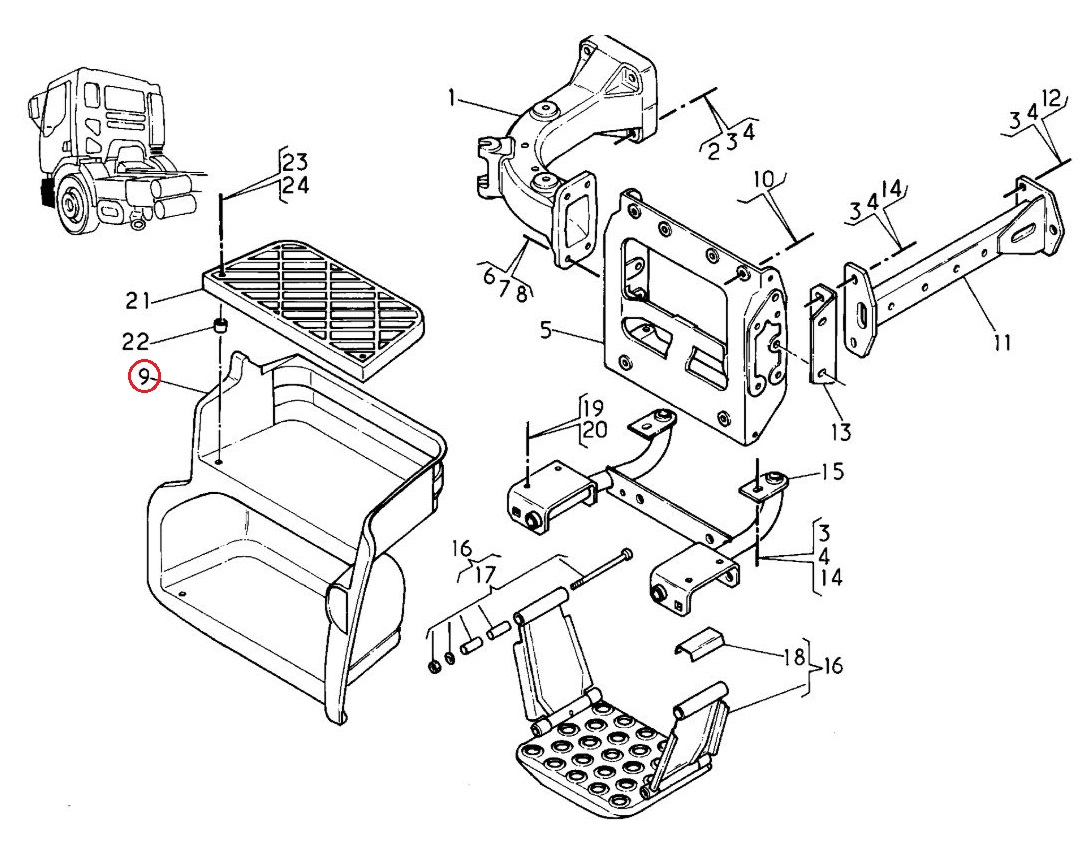 Stopień wejściowy prawy Renault Kerax 5010225393