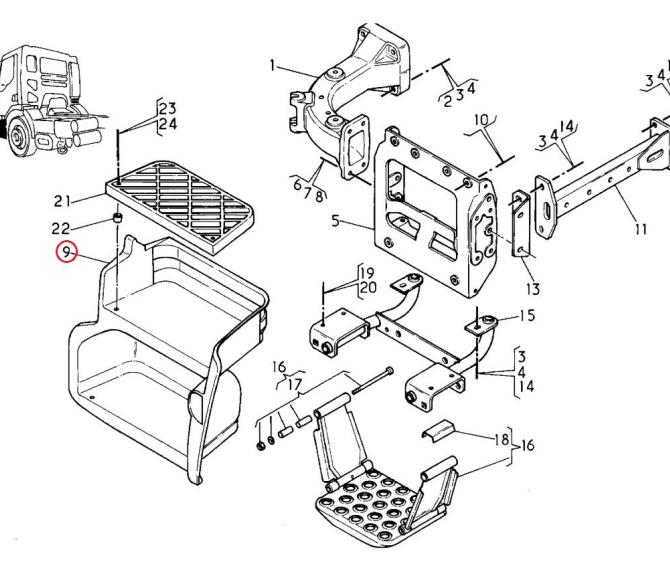 Stopień wejściowy prawy Renault Kerax 5010225393