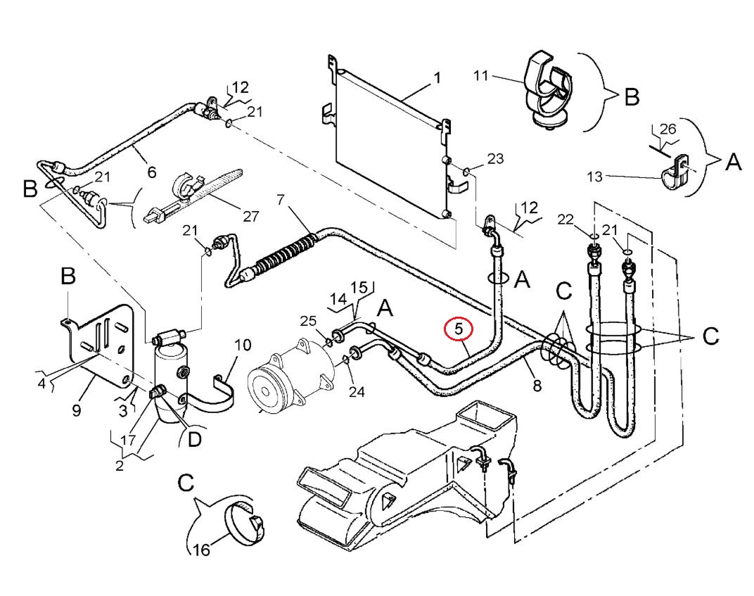 Przewód układu klimatyzacji 5010628699