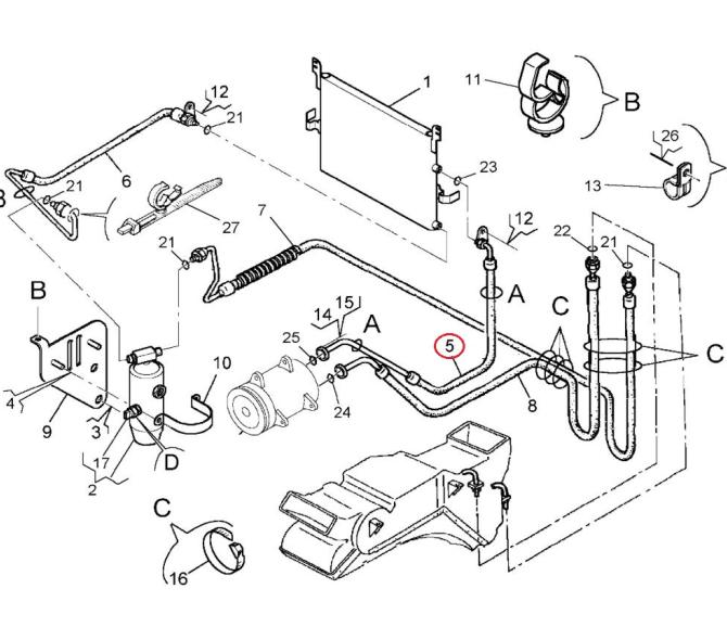 Przewód układu klimatyzacji 5010628699