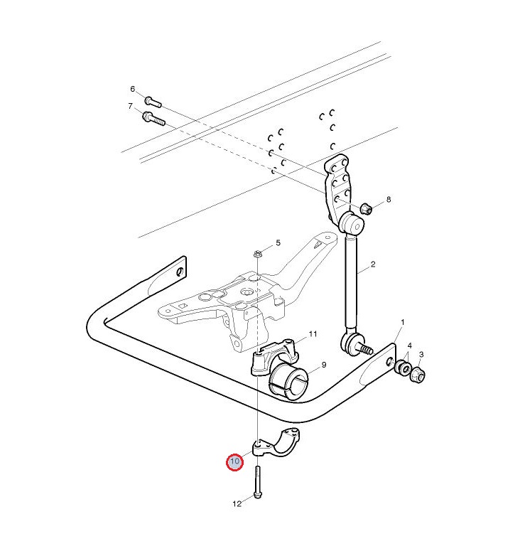 Obejma tulei stabilizatora 70mm 20452123