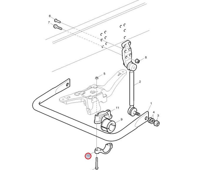 Obejma tulei stabilizatora 70mm 20452123