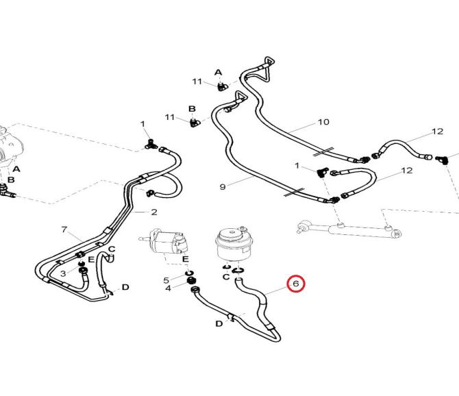 Przewód układu kierowniczego Renault Kerax 5010488343
