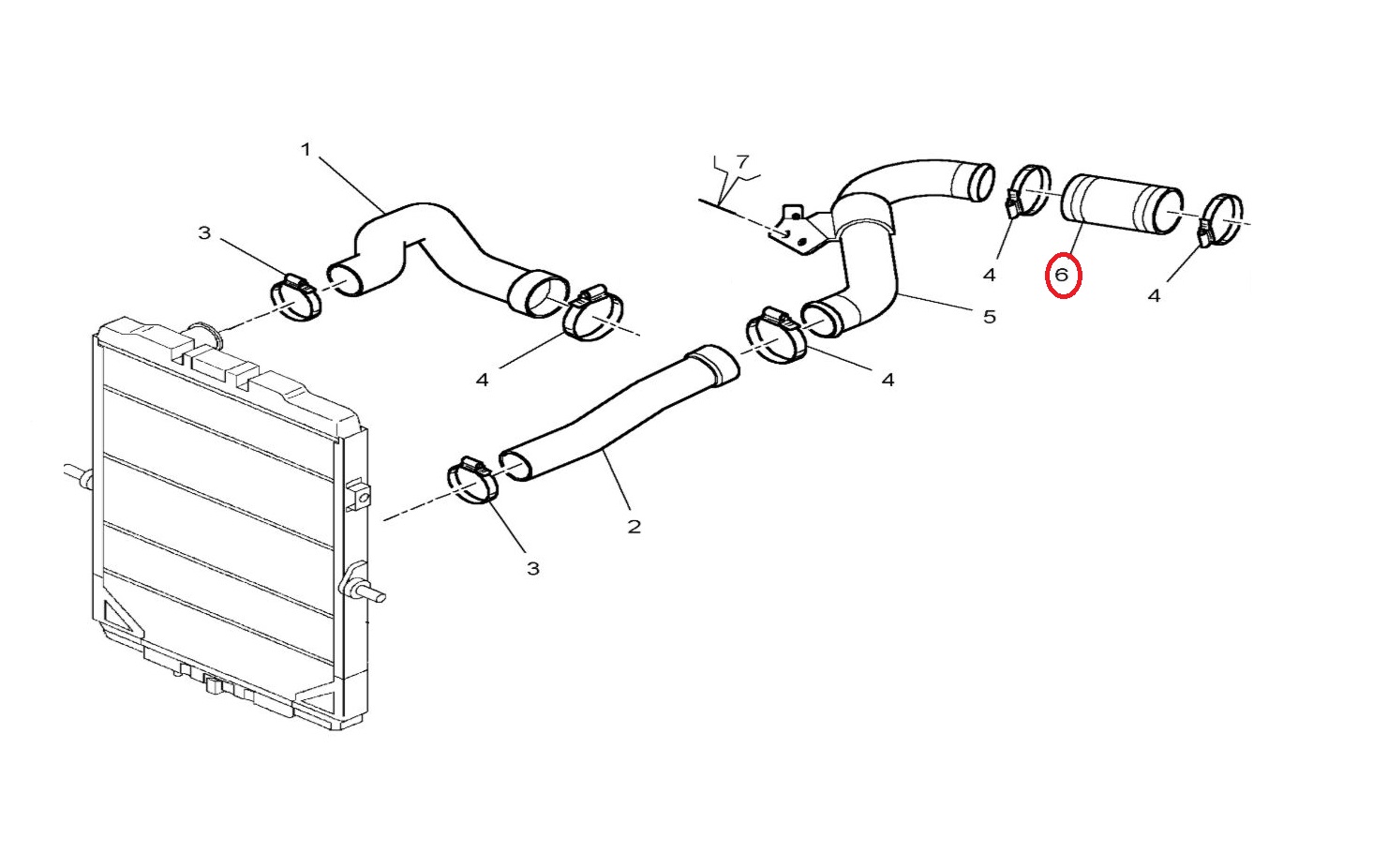 Przewód gumowy układu chłodzenia 5010514522