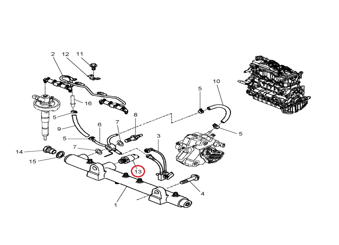 Zawór ciśnienia paliwa na listwie CR Master II 5001867661