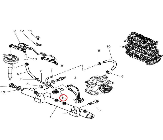 Zawór ciśnienia paliwa na listwie CR Master II 5001867661
