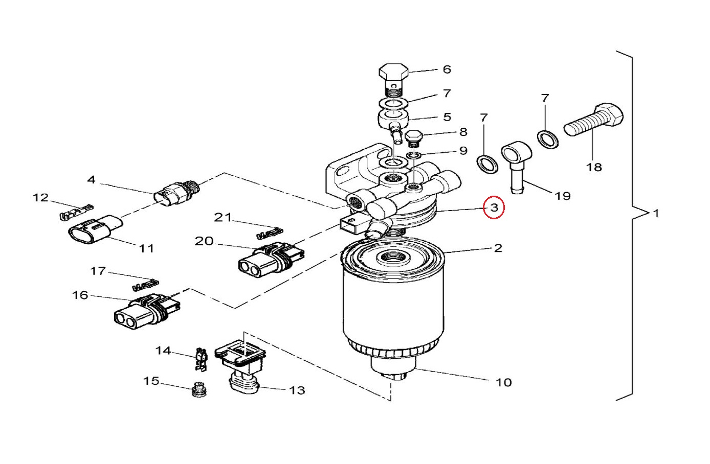 Podstawa filtra paliwa Renault Mascott 