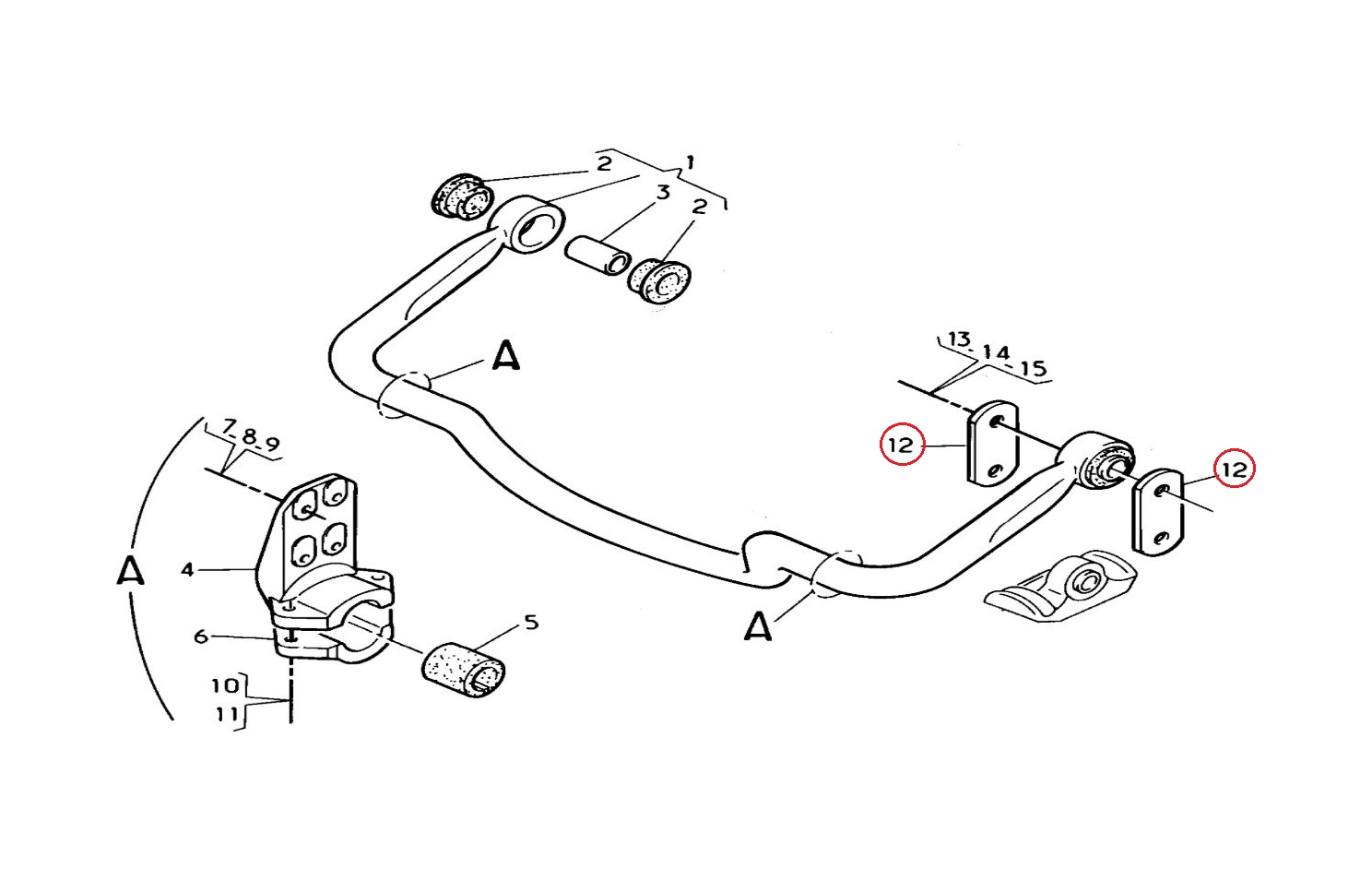 Wieszak stabilizatora tył 5010294047
