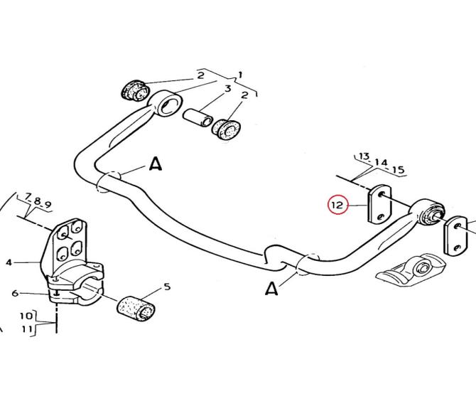 Wieszak stabilizatora tył 5010294047
