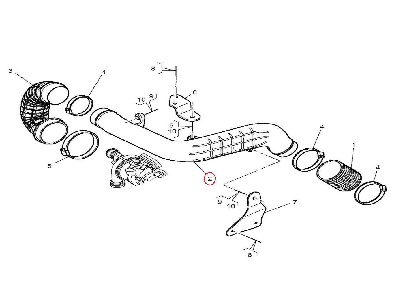 Przewód powietrza do silnika Renault Midlum DXI 5/7 5010317973