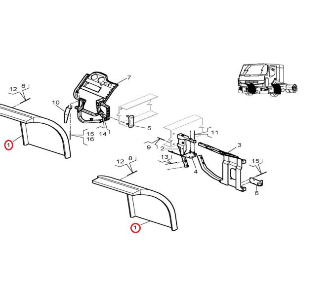 Błotnik przedni podwozie Renault Premium 5010578754