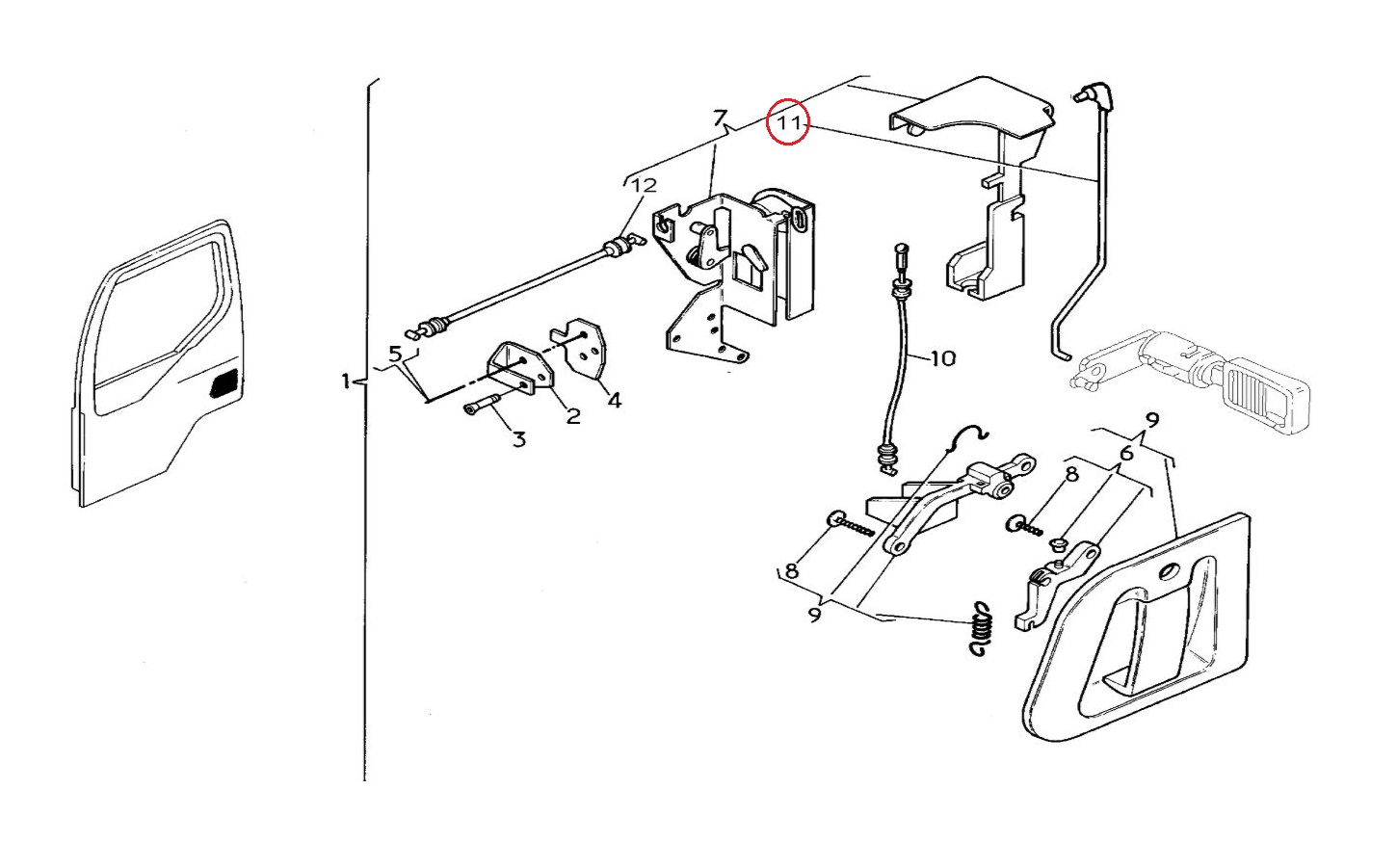 Cięgno klamki 5001836291