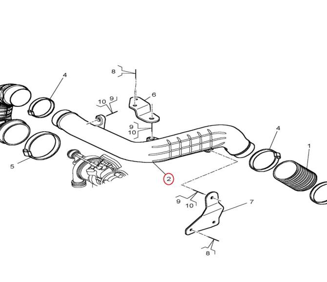 Przewód zasysania powietrza do silnika Renault Midlum 5010317892