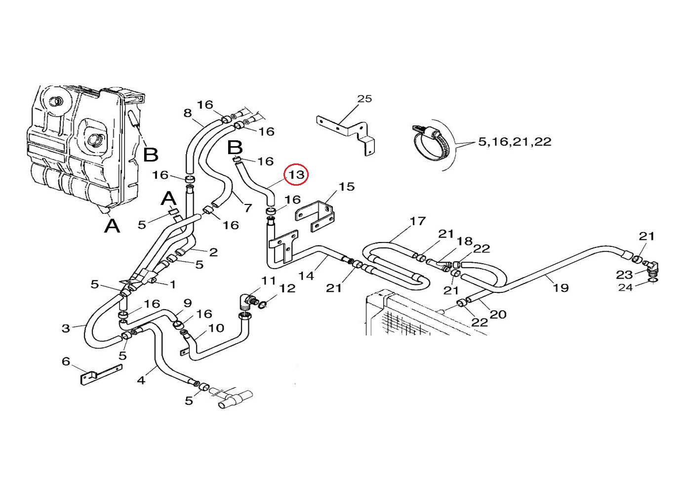 Przewód gumowy układu chłodzenia 5010547427
