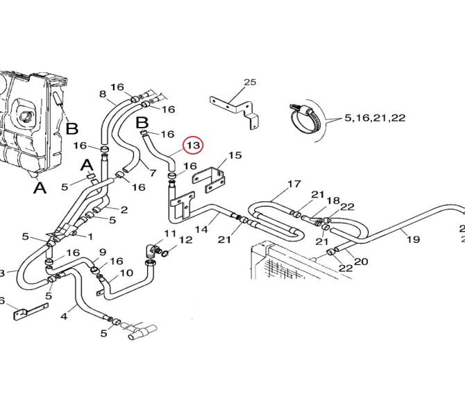 Przewód gumowy układu chłodzenia 5010547427