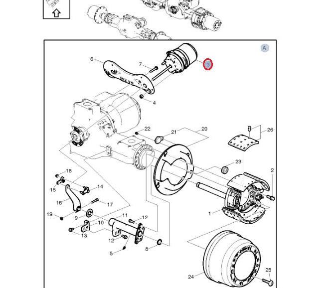 Siłownik hamulcowy osi tył (pierwsza oś tylna napędowa) Volvo 21149785