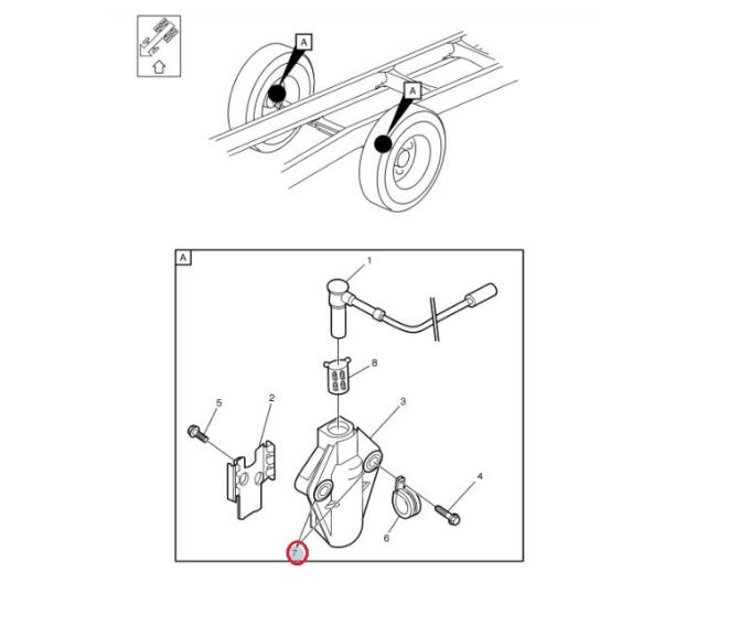 Nakrętka tulejowa do mocowania czujnika ABS Volvo 3171584