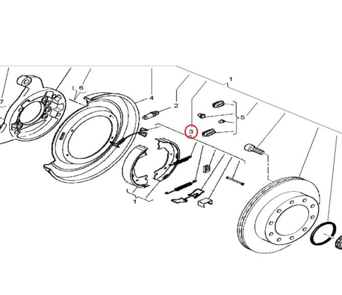 Zestaw sprężyn hamulca postojowego na koło Rnault Mascott 5001847960