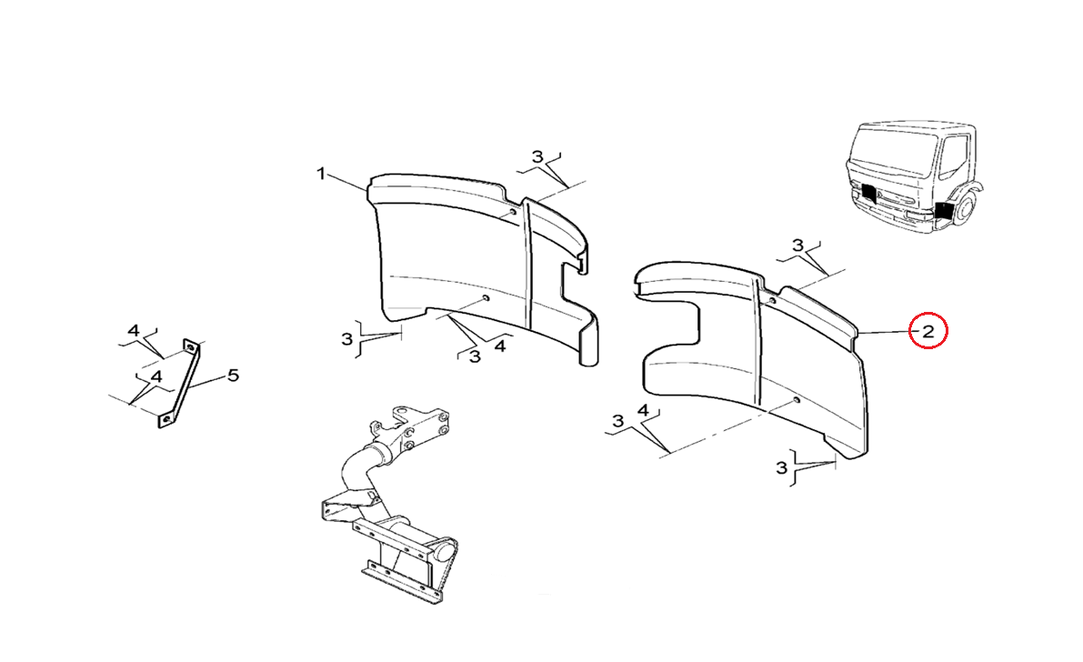 Fartuch błotnika lewy 5010468447